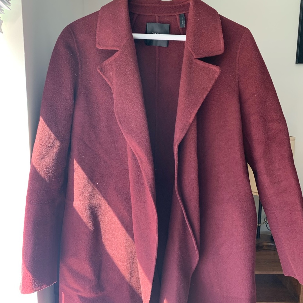 Theory Wool Clairene New Divide Coat Size Small